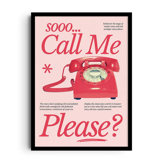 Framed vintage typography poster reading Call Me Vintage in soft feminine pastel tones