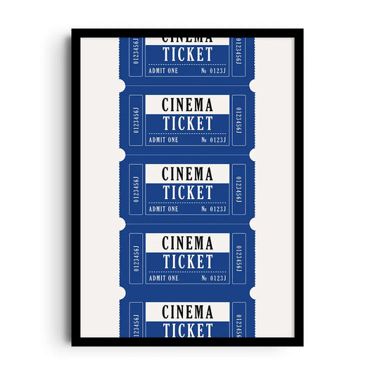 Framed vintage cinema poster with a classic movie theater marquee in nostalgic colors
