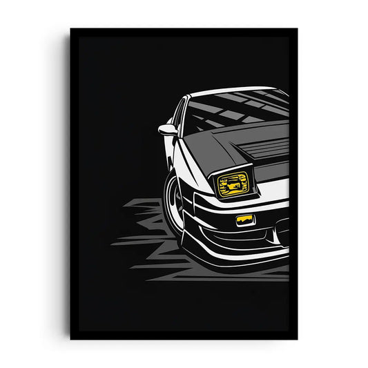 Framed poster of sleek angled action lines conveying momentum and ambition, competitive spirit wall art