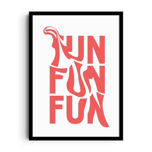 Framed poster of cheerful flowing ribbons of color in a soft, playful pattern
