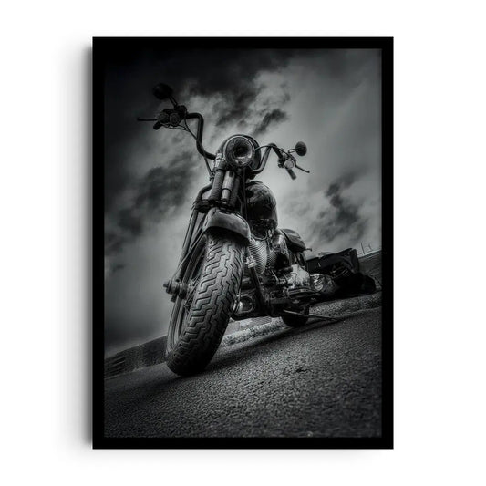 Framed poster of an athlete charging through a dramatic storm, gritty motivational sports wall art