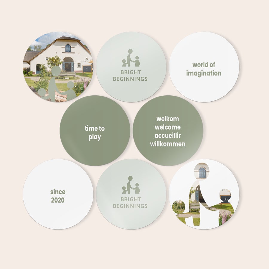 Round photo wall art panels, another example