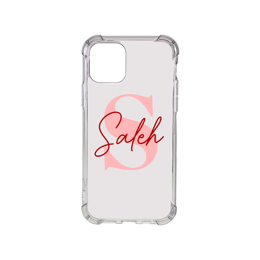 Personalized phone cover mockup with an example custom print