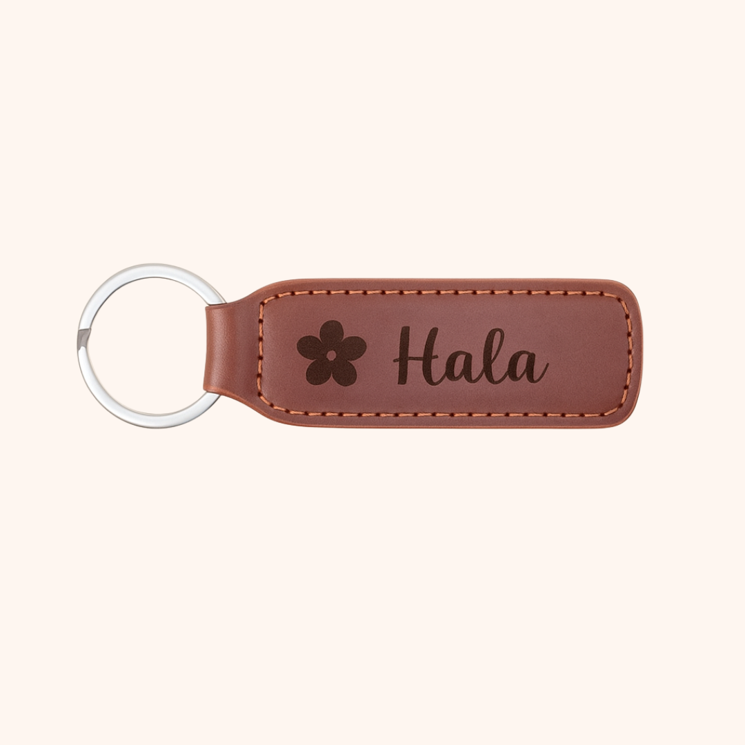 Giftaty Personalized Italian Leather Key Ring