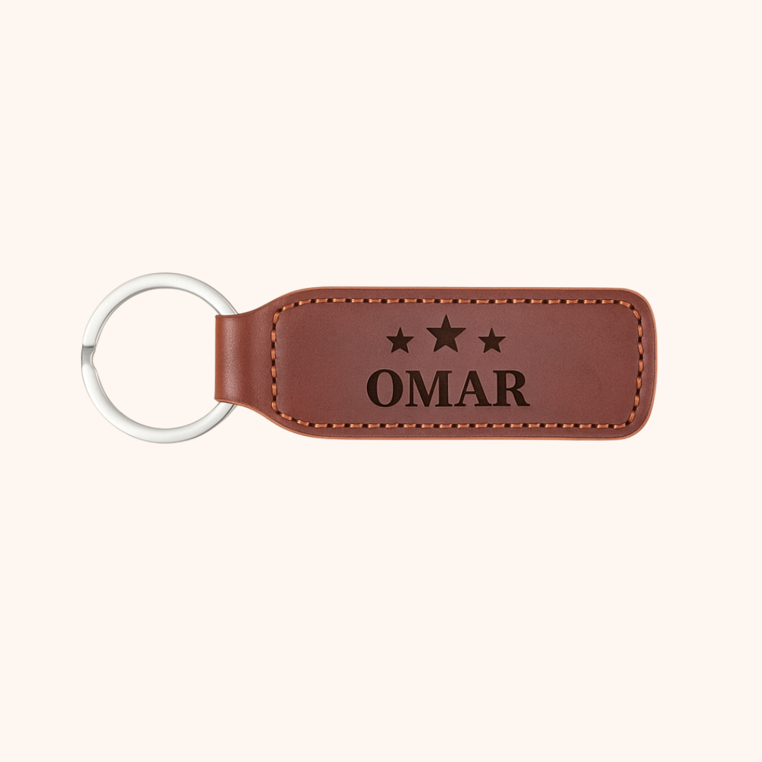 Giftaty Personalized Italian Leather Key Ring