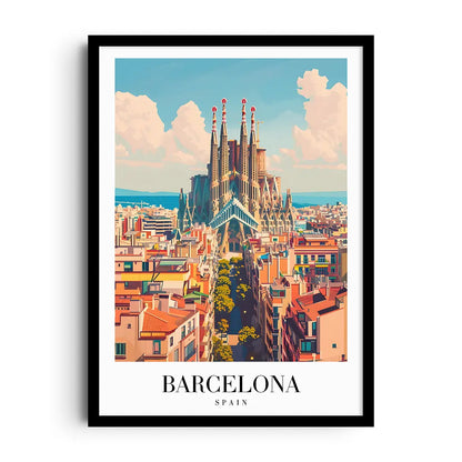 Giftaty Locations Frames | Wall Art | Home Decor (BARCELONA, Locations)