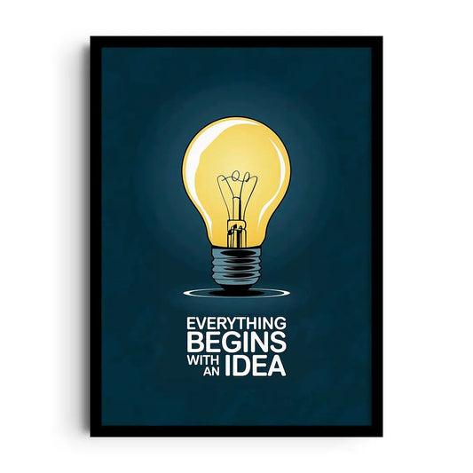 Framed poster with radiant sparks and cheerful uplifting lettering in a bright modern palette
