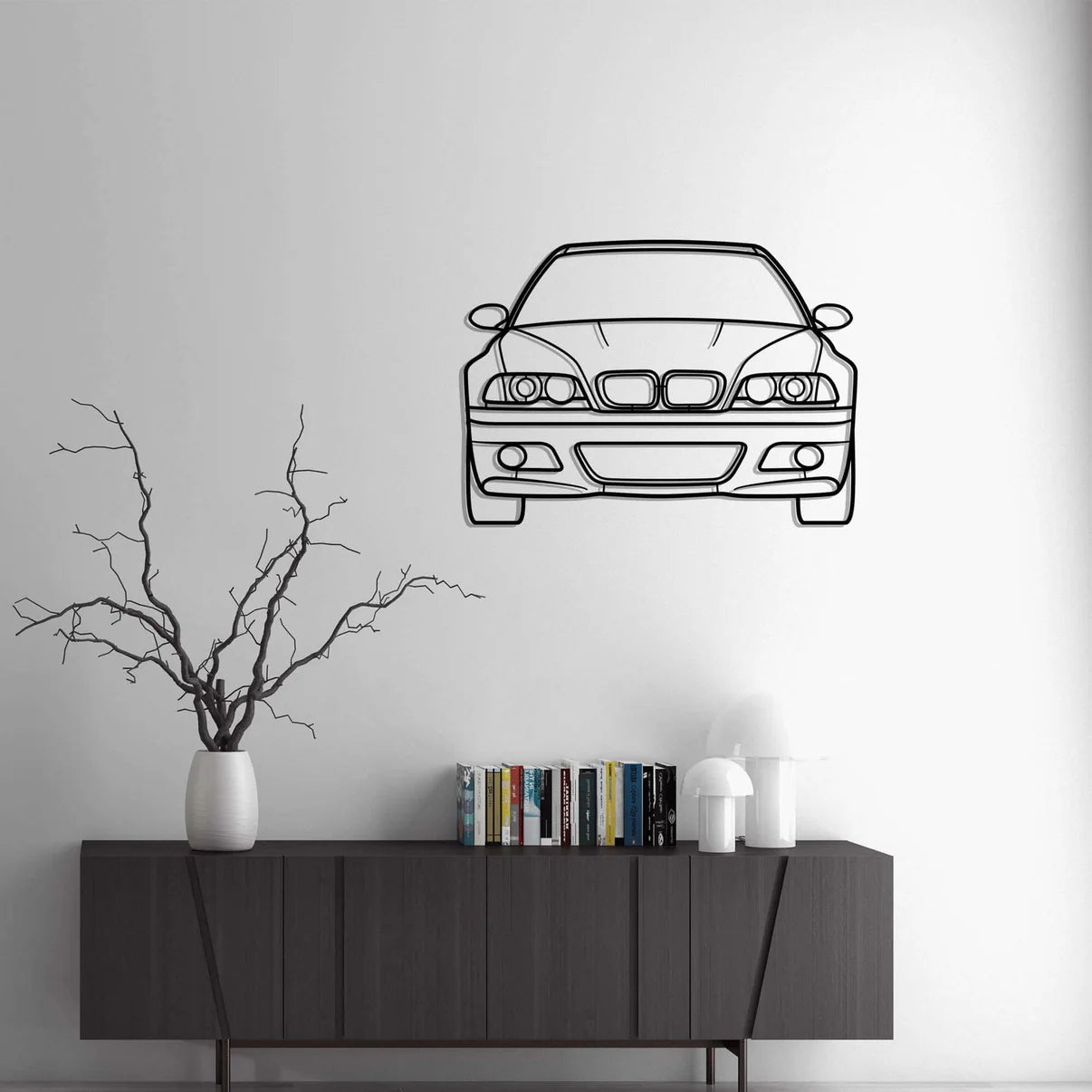 Custom BMW E36 M3 Front Silhouette Gift | Personalized Wall Art