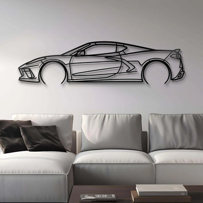 Custom Chevrolet Corvette C8 Silhouette Gift | Personalized Wall Art