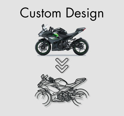 Custom Motorcycle Silhouette Gift for Bikers | Personalized Wall Art