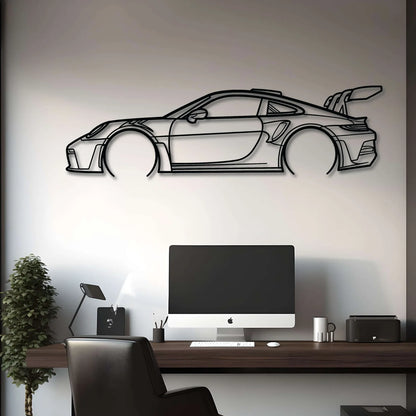 Custom Porsche 911 GT3 RS (992) Silhouette Gift | Personalized Wall Art
