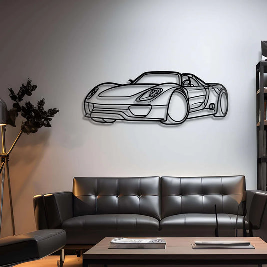 Custom Porsche 918 Spyder Diagonal Silhouette Gift | Personalized Wall Art