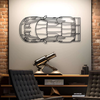 هدية صورة ظلية علوية لسيارة بورش GT3 RS مخصصة | فن جداري مخصص