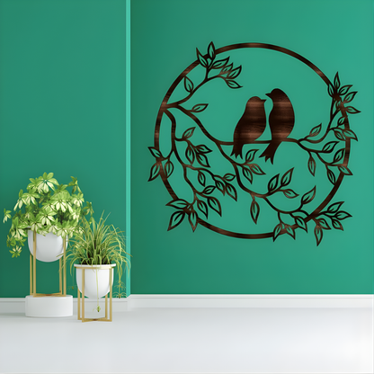 Giftaty Birds In Love Tree of Life Wall Art – Personalized Romantic Gift