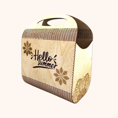 Giftaty Elegant Wooden Handbag with Living Hinge – Personalized Gift for Her