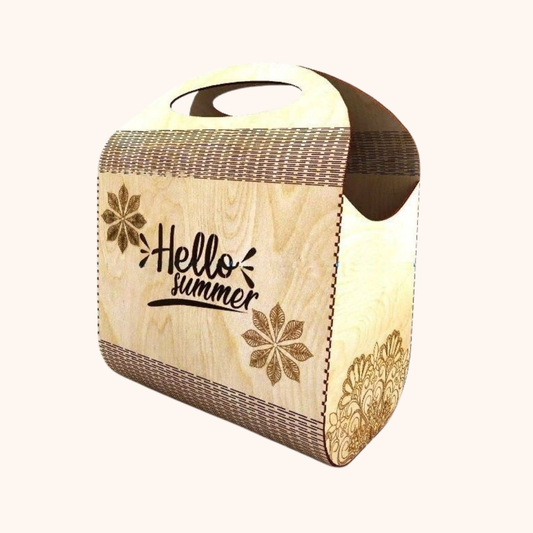 Giftaty Elegant Wooden Handbag with Living Hinge – Personalized Gift for Her