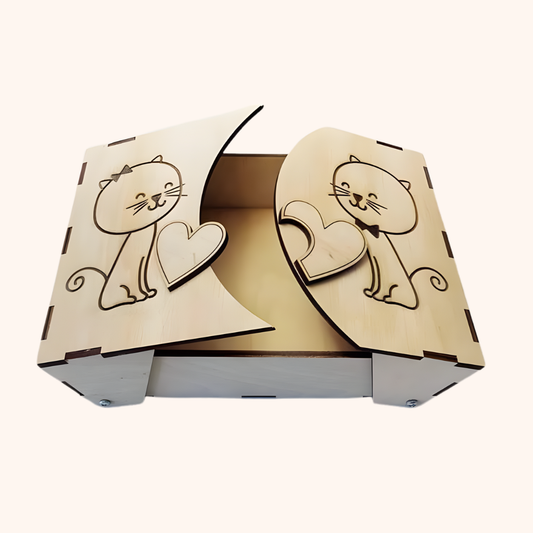 Giftaty Personalized Cat Lover Gift Box – Unique Wooden Box for Her & Him
