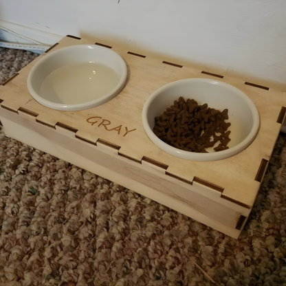 Giftaty Personalized Raised Pet Bowl Stand – Ergonomic Feeder for Cats & Dogs