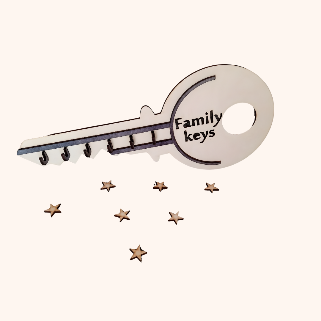Giftaty Personalized Wall Mounted Key Holder – Engraved Home Decor Gift