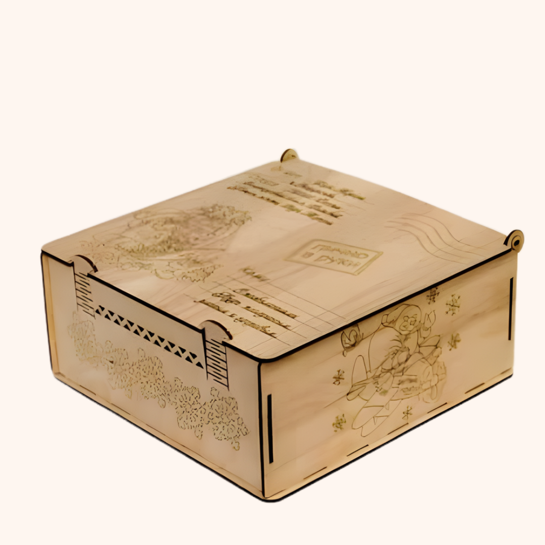 Giftaty Personalized Wooden New Year Gift Box – Custom Engraved Holiday Gift