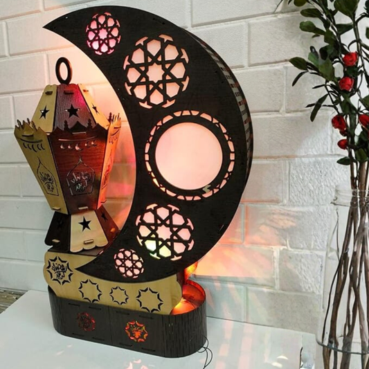 Giftaty Rotating Crescent Moon Ramadan Lantern – Personalized Islamic Gift