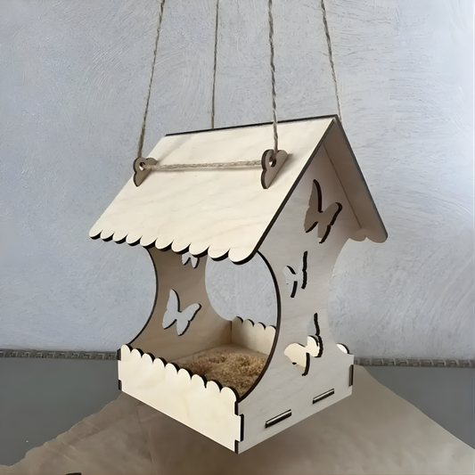 Giftaty Wooden Butterfly Hanging Bird Feeder – Garden Gift