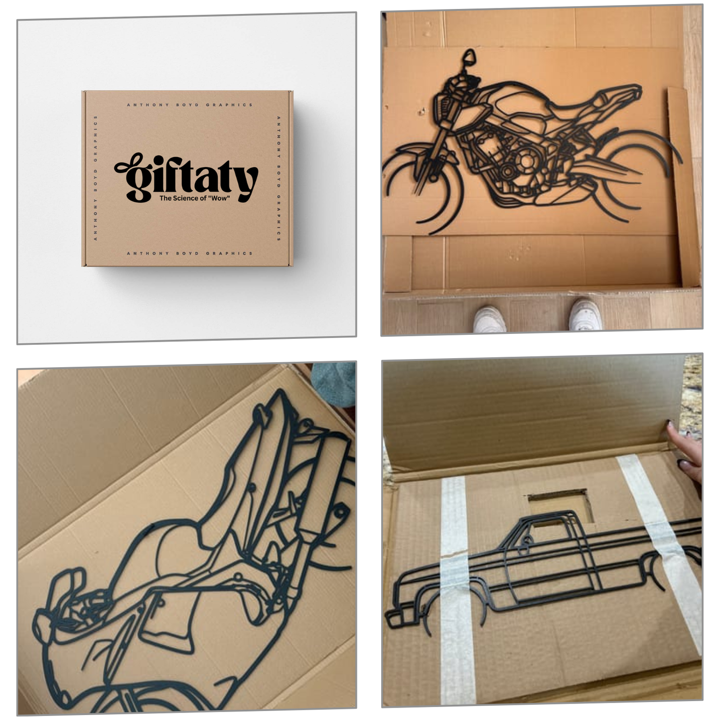 Giftaty Custom Car Silhouette Gift for Car Lovers | Personalized Wall Art