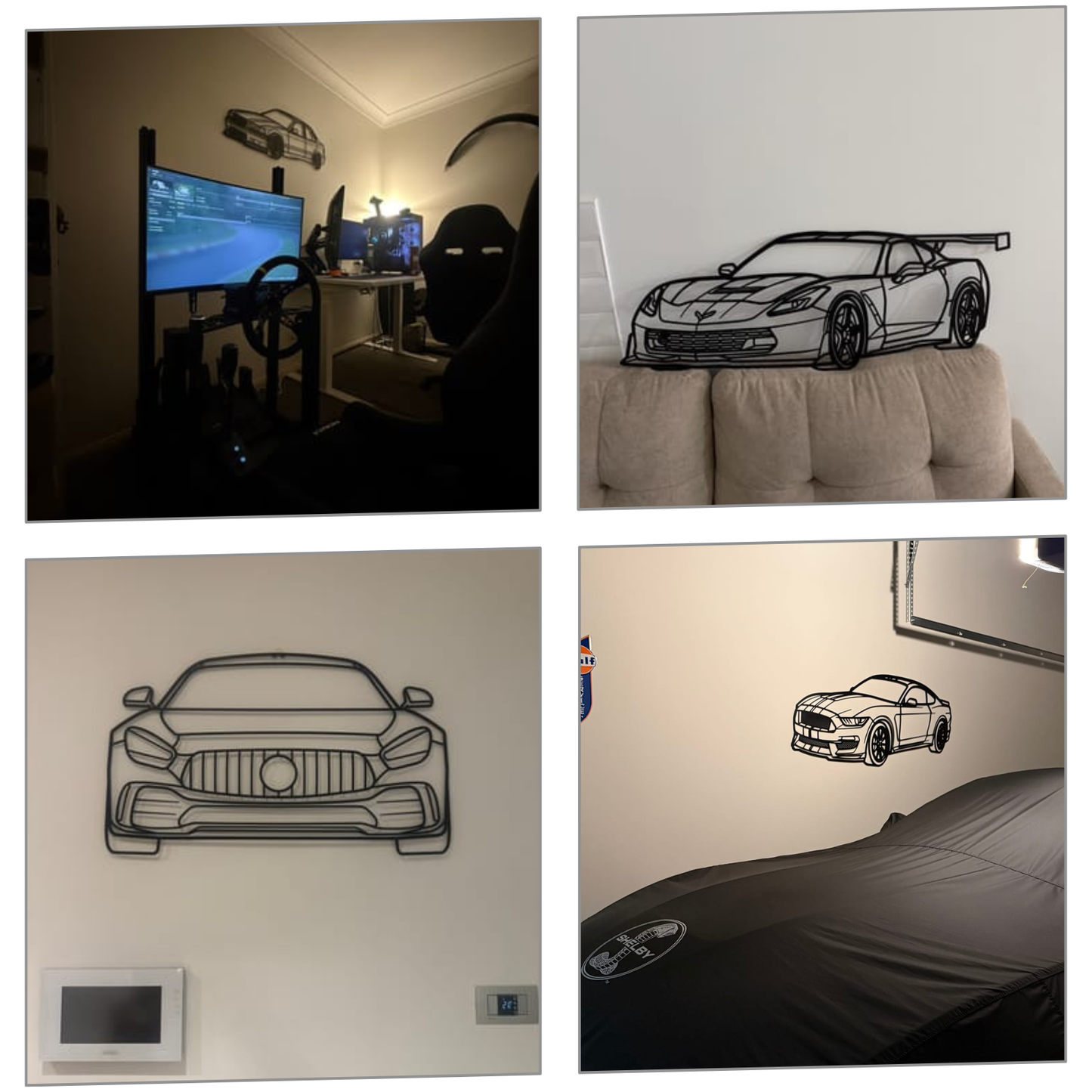 Giftaty Custom Car Silhouette Gift for Car Lovers | Personalized Wall Art