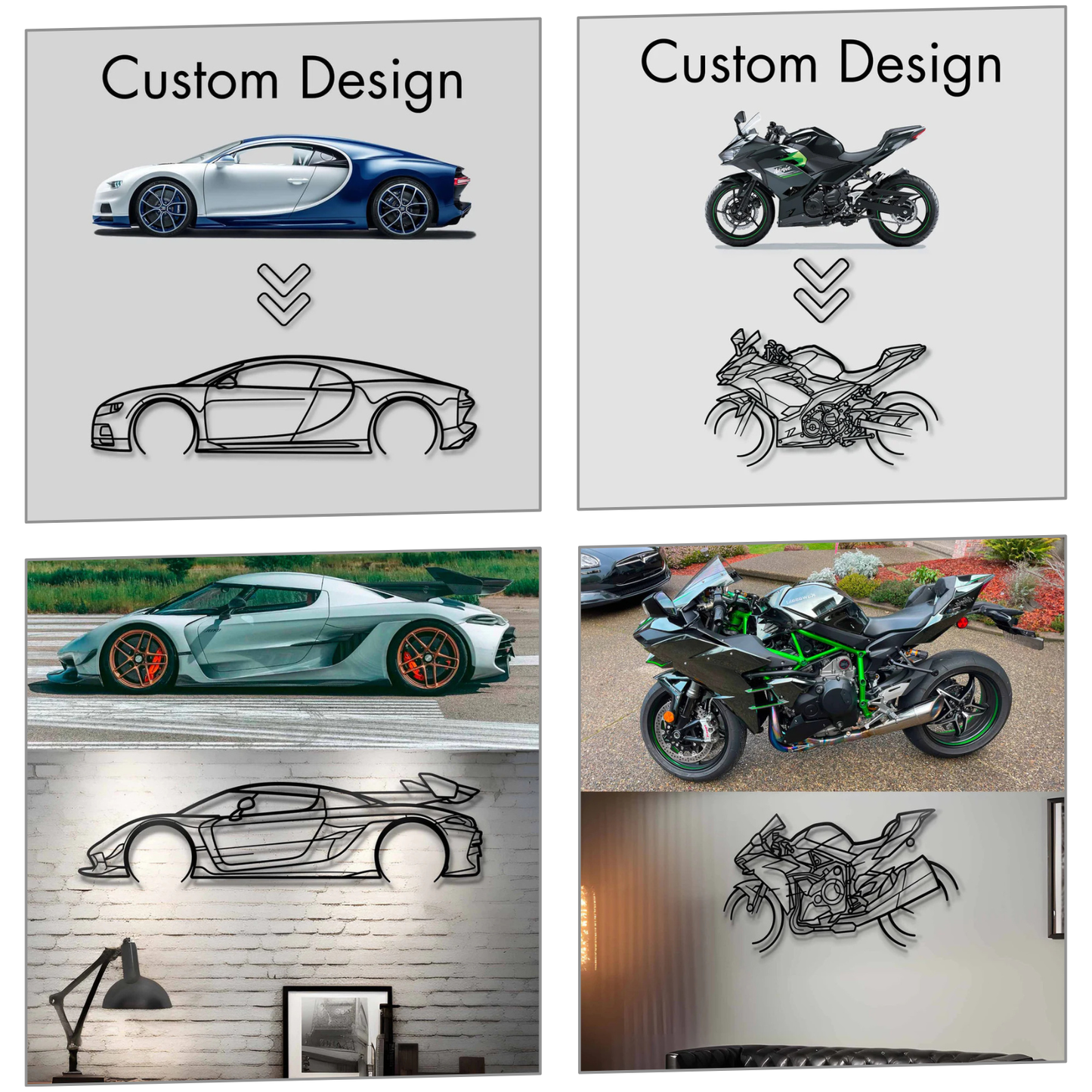 Giftaty Custom Car Silhouette Gift for Car Lovers | Personalized Wall Art