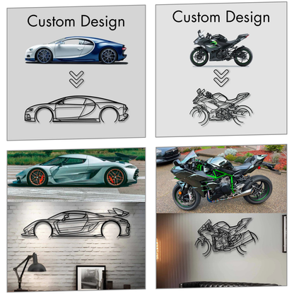 Giftaty Custom Car Silhouette Gift for Car Lovers | Personalized Wall Art