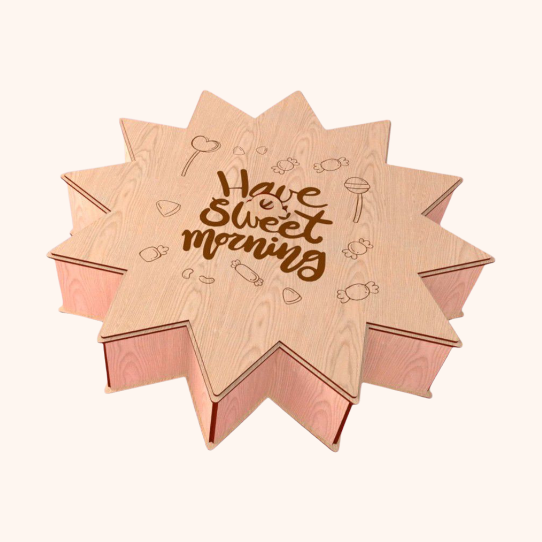 Giftaty Laser Cut Candy Wooden Gift Box – Custom Names & Messages