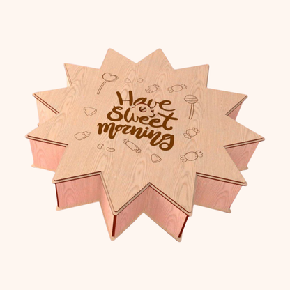 Giftaty Laser Cut Candy Wooden Gift Box – Custom Names & Messages