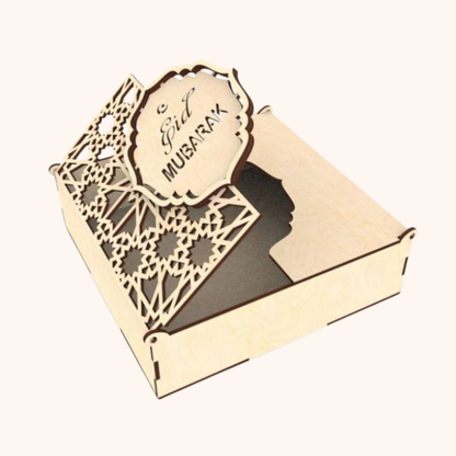 Giftaty Personalized Wooden Eid Mubarak Gift Box – Custom Engraved Islamic Gift
