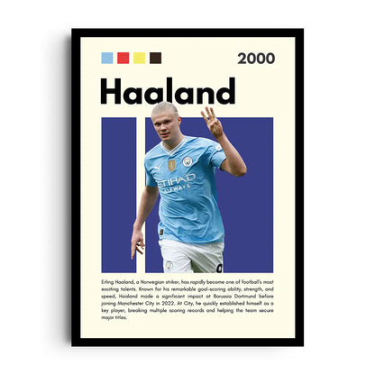 Giftaty Football Frames | Wall Art | Home Decor (HAALAND, Football)