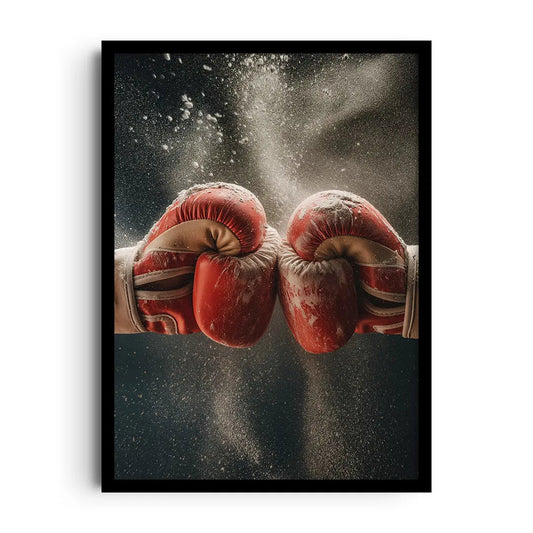 Framed poster with high-contrast colour and dynamic typography in an esports and arcade style