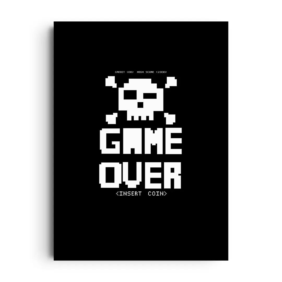 Framed poster of a dramatic pixel-art game finale scene, nostalgic competitive gaming wall art