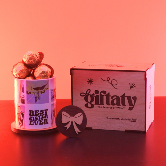 Giftaty Personalized Mug Box With 6 Ferrero Rocher Chocolates – Add Your Photo & Name