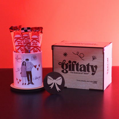 Giftaty Personalized Mug Box With 3 KitKat Chocolates – Add Your Photo & Name