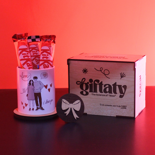 Giftaty Personalized Mug Box With 3 KitKat Chocolates – Add Your Photo & Name