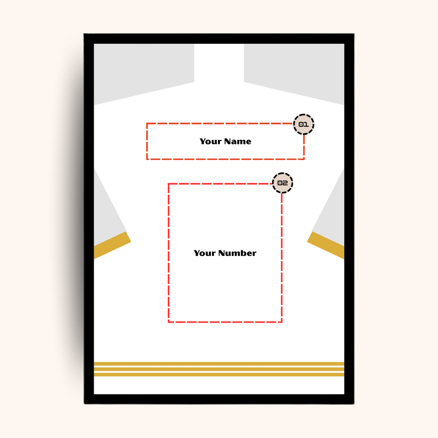 Giftaty Poster – White Jersey | Custom Name & Number