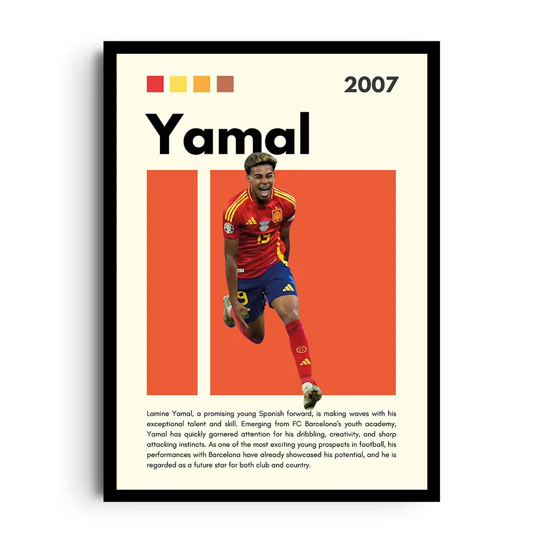 Giftaty Football Frames | Wall Art | Home Decor (YAMAL, Football)