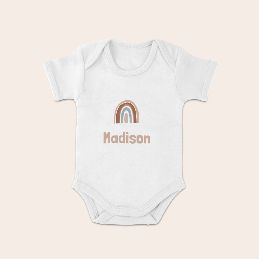 Personalized organic cotton baby grow gift by Giftaty, design example