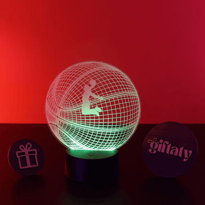 Custom Acrylic 3D LED Night Light for Basketball Lover – Personalized Slam Dunk Lamp, Unique Gift for Him, Birthday Father's Day Gift - Giftaty