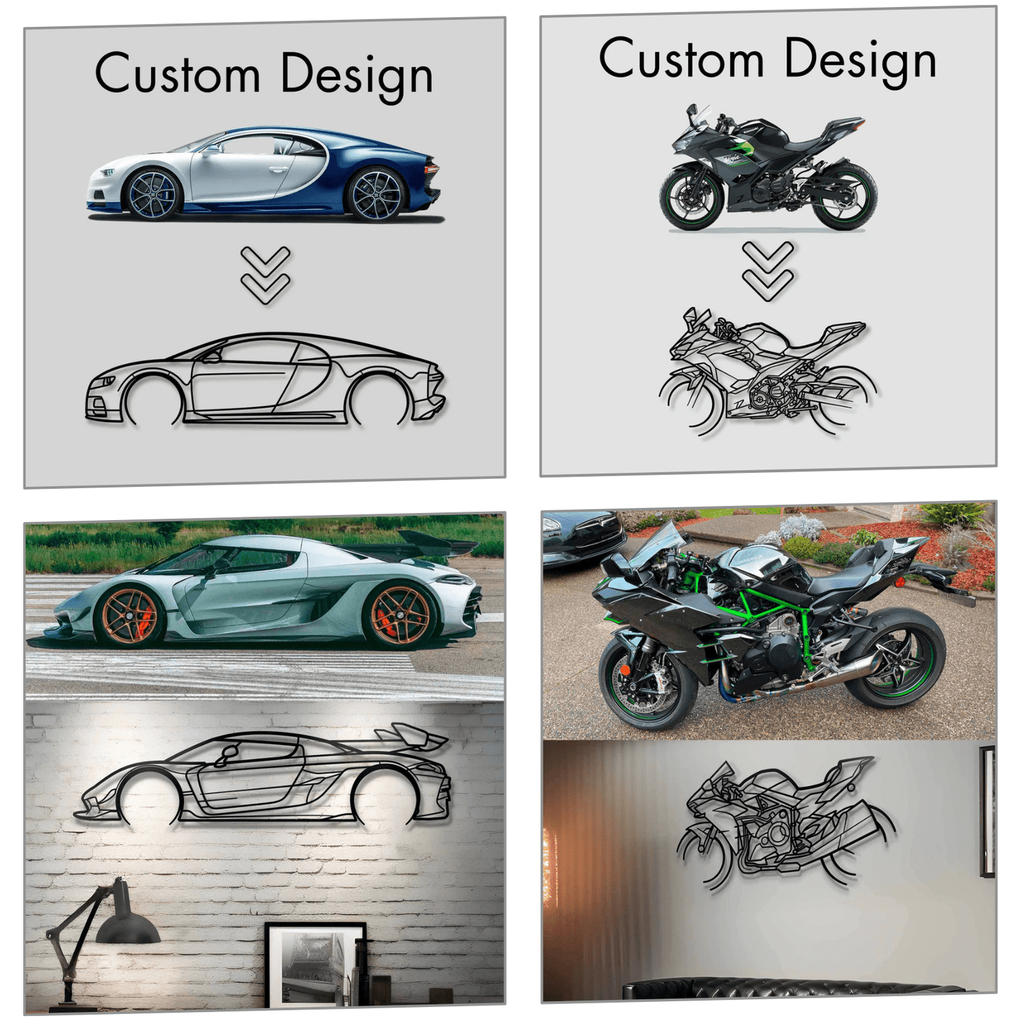 Custom Chevrolet Corvette Z06 C7 Silhouette Gift | Personalized Wall Art - Giftaty