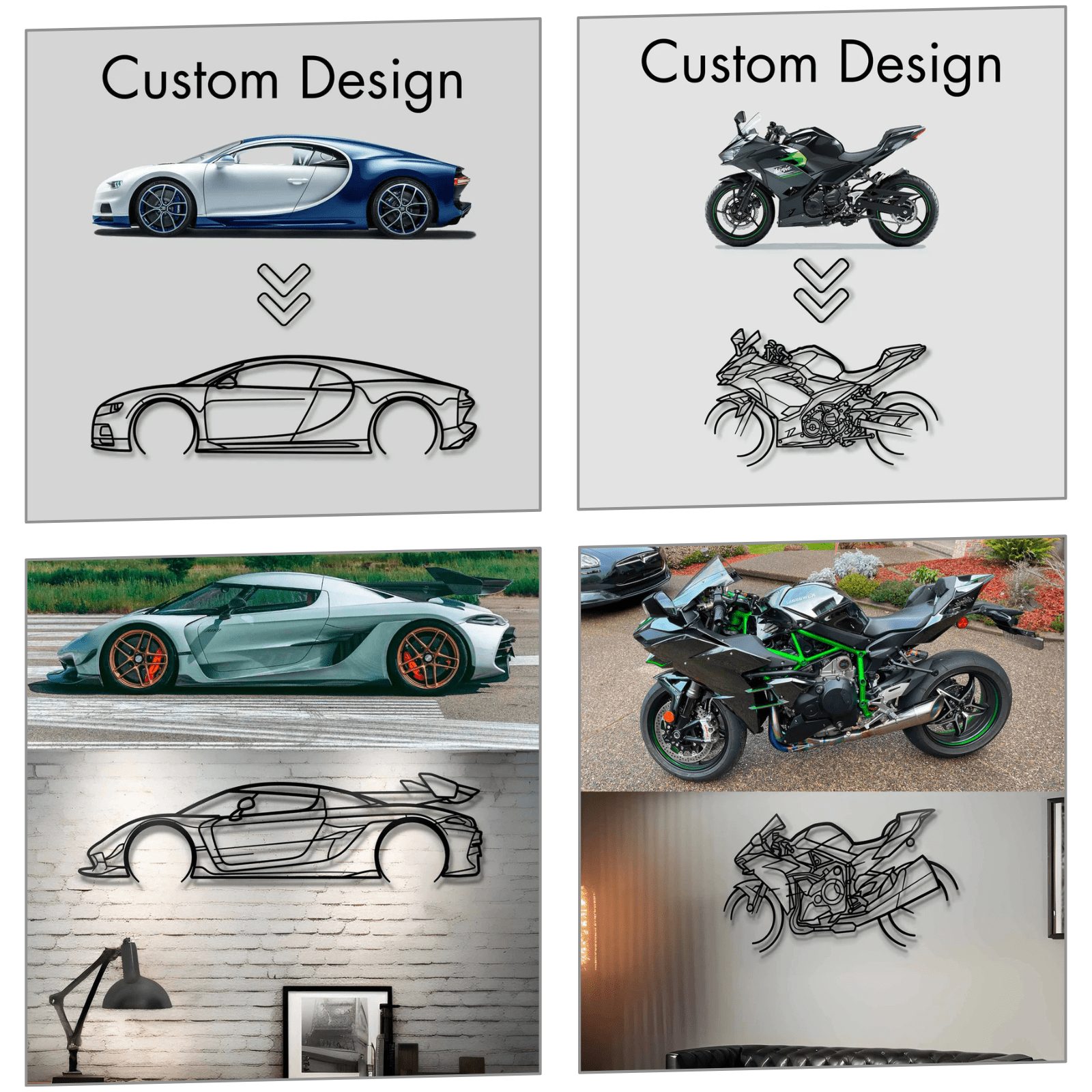 Custom Chevrolet Corvette Z06 C7 Silhouette Gift | Personalized Wall Art - Giftaty