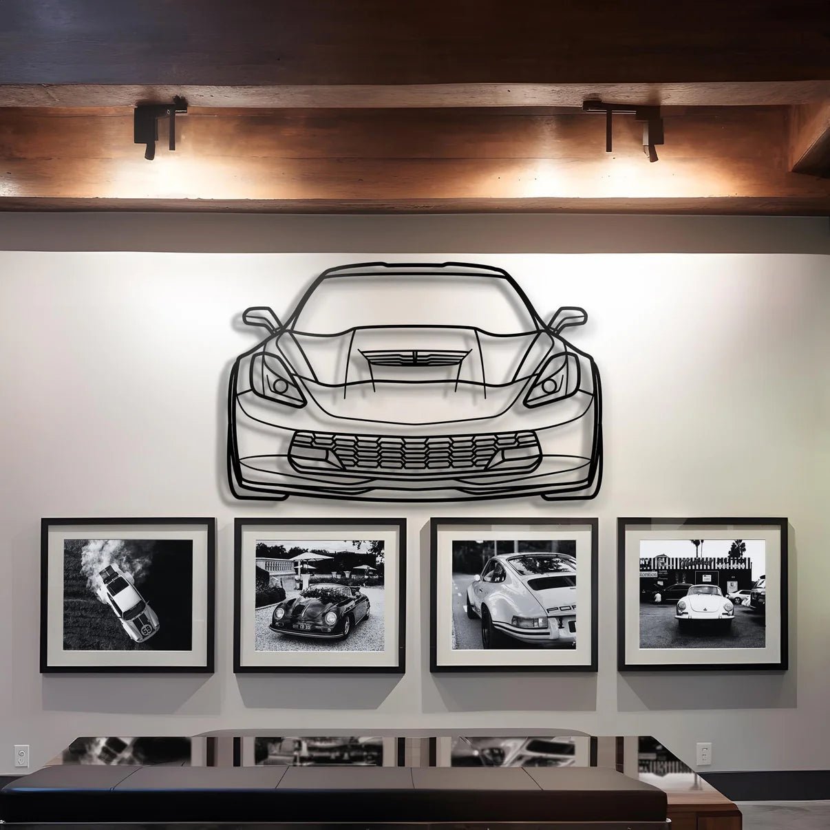 Custom Chevrolet Corvette Z06 C7 Silhouette Gift | Personalized Wall Art - Giftaty