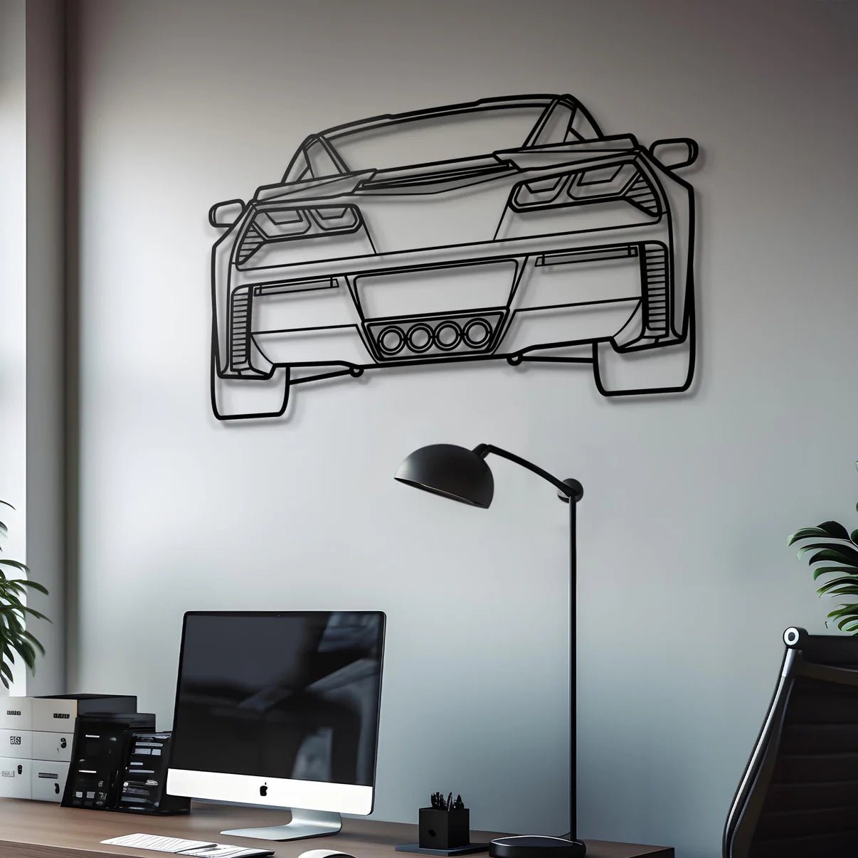 Custom Chevrolet Corvette Z06 C7 Silhouette Gift | Personalized Wall Art - Giftaty