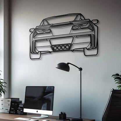 Custom Chevrolet Corvette Z06 C7 Silhouette Gift | Personalized Wall Art - Giftaty