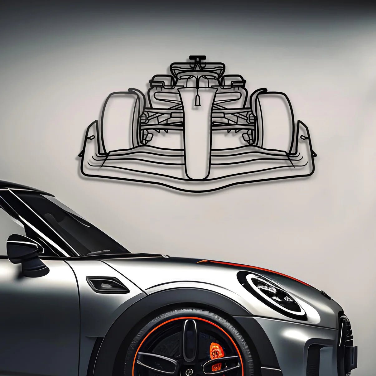Custom F1 Car Front Silhouette Gift | Personalized Wall Art - Giftaty