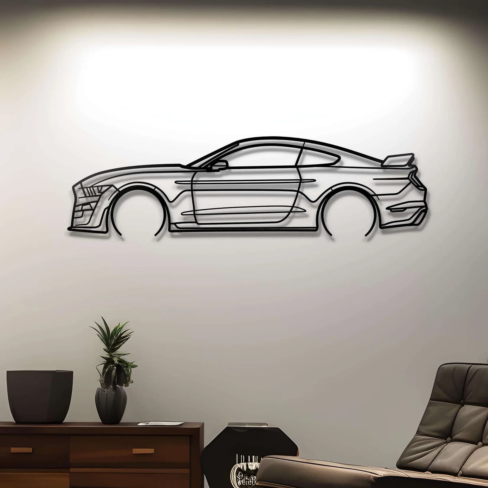 Custom Ford Mustang Shelby GT500 Silhouette Gift | Personalized Wall Art - Giftaty